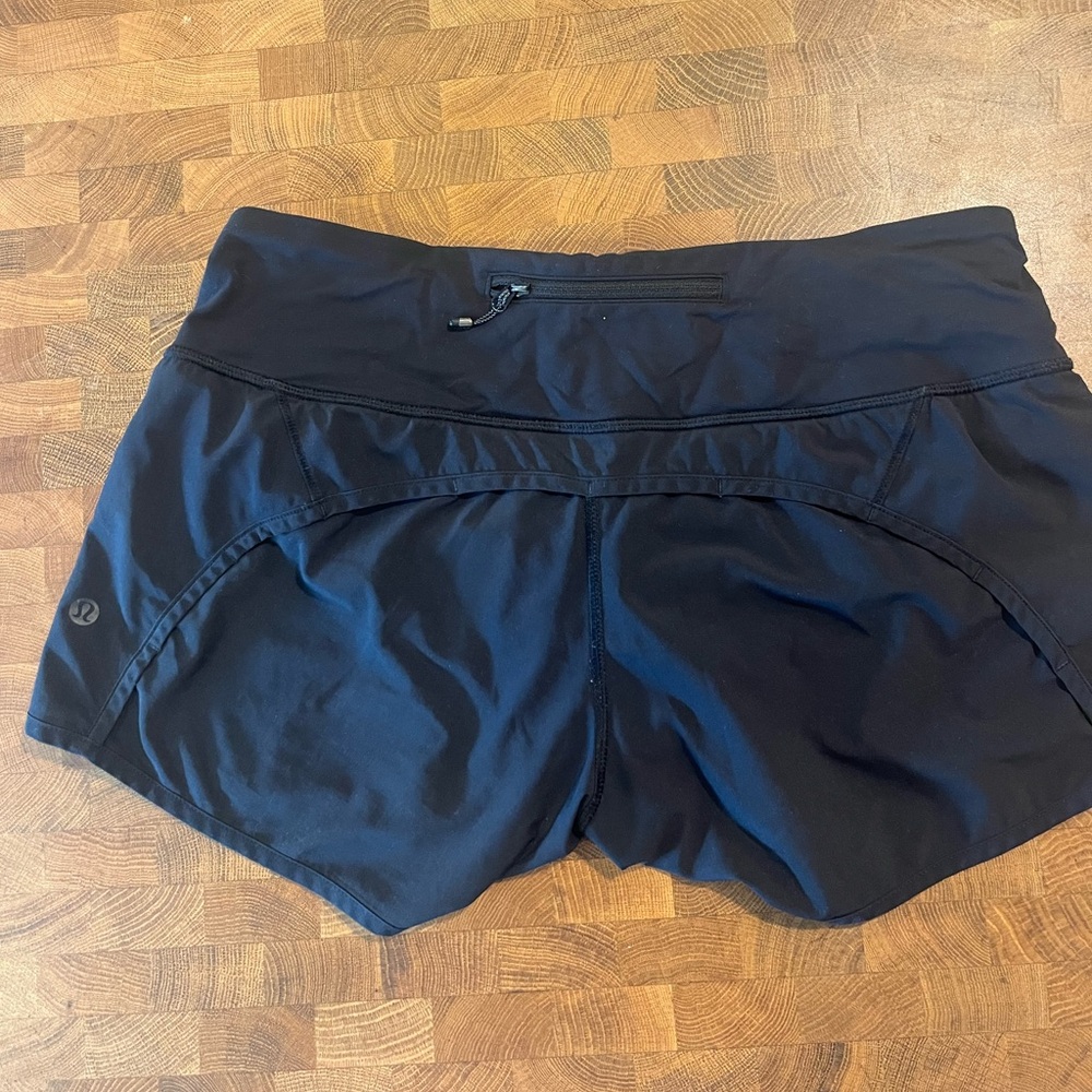 Womens Black Lululemon Speed Up Low-Rise Lined Shorts